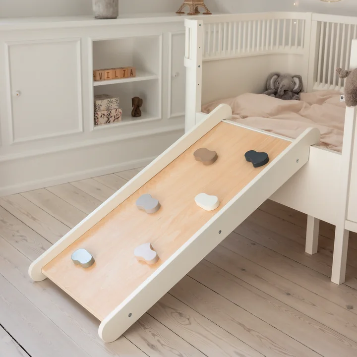 Sebra - 2 in 1 Kletterwand und Rutsche, weiss