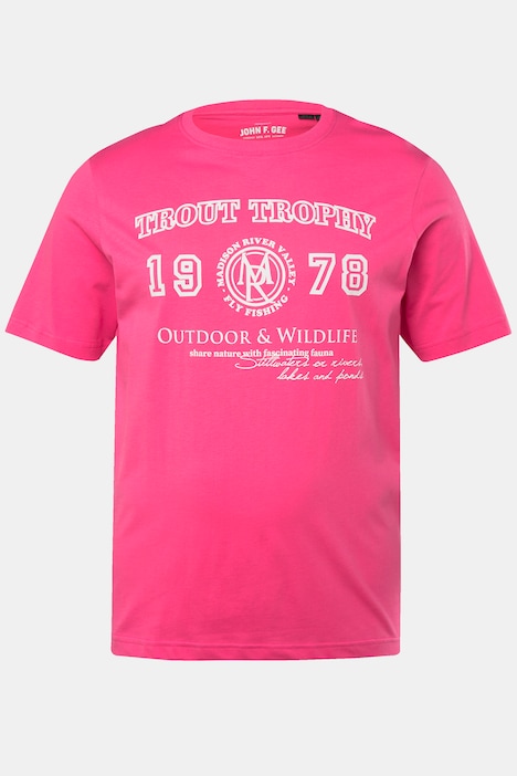 John F. Gee T-Shirt, Halbarm, großer Print, bis 84/86