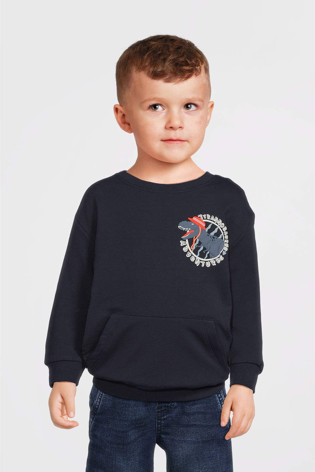 NAME IT sweater NMMVUGO met printopdruk donkerblauw