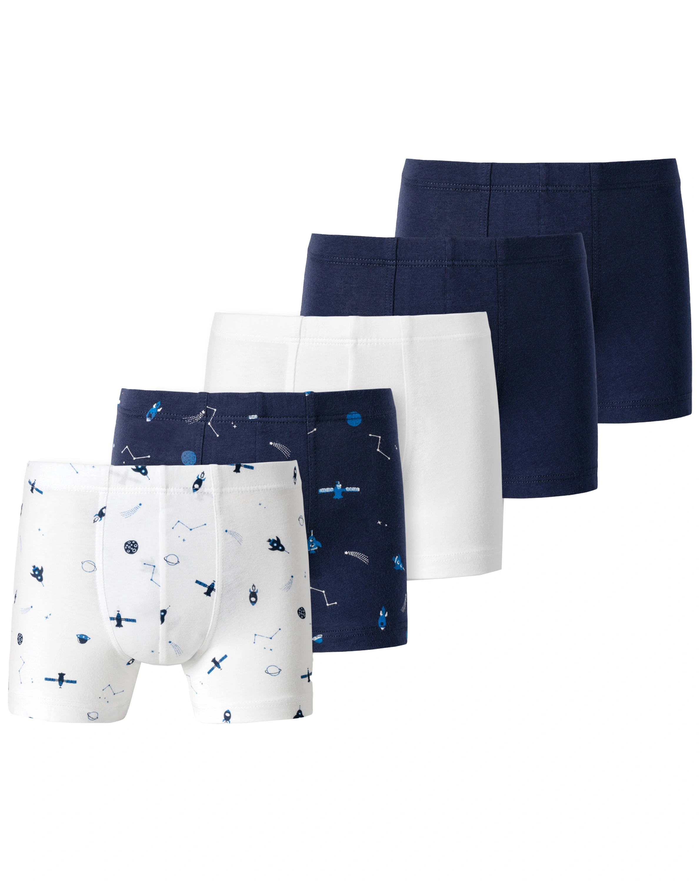 Boxershorts SPACE 5er-Pack in dunkelblau/weiß