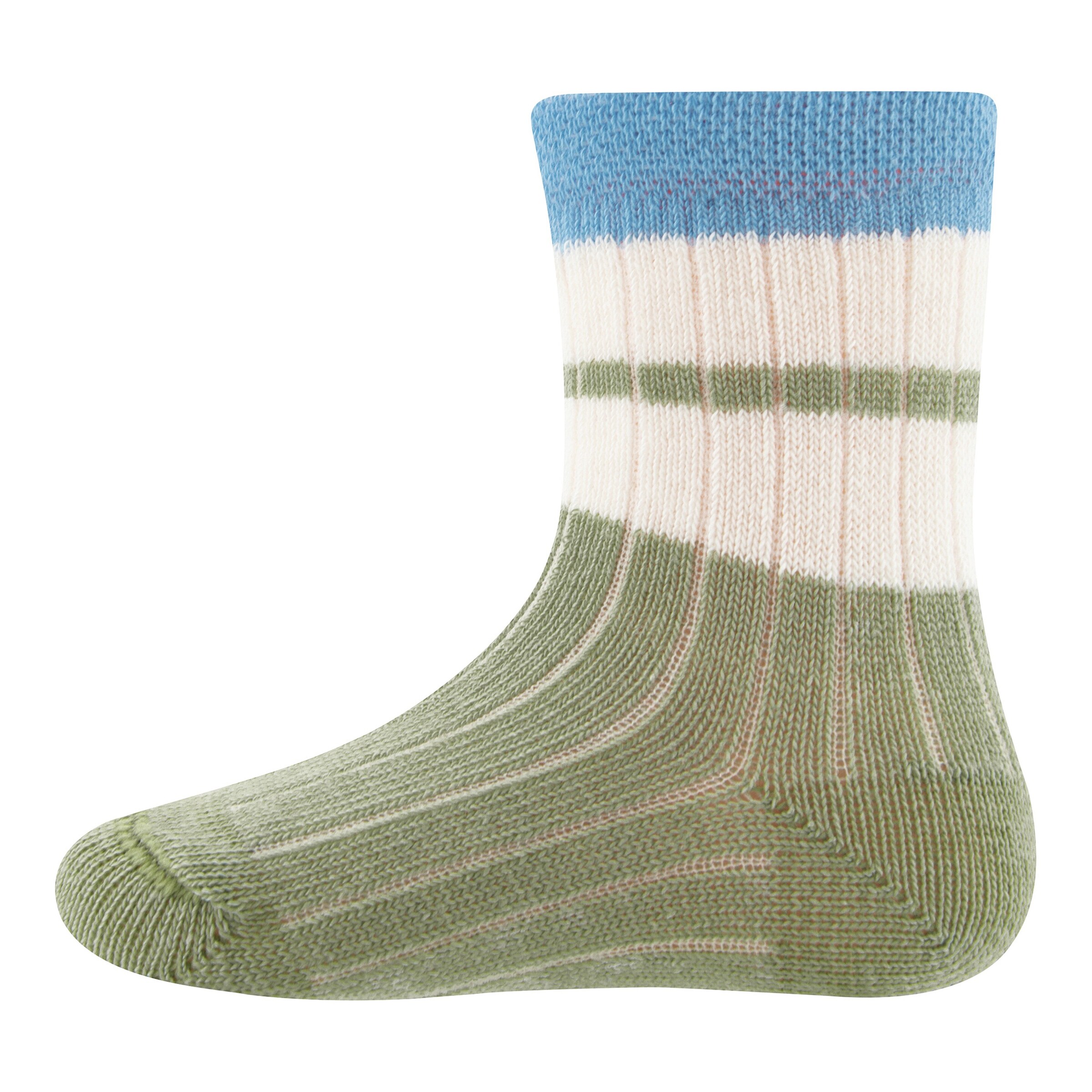 Ewers 3er-Pack Socken Rippqualität grün/hellblau