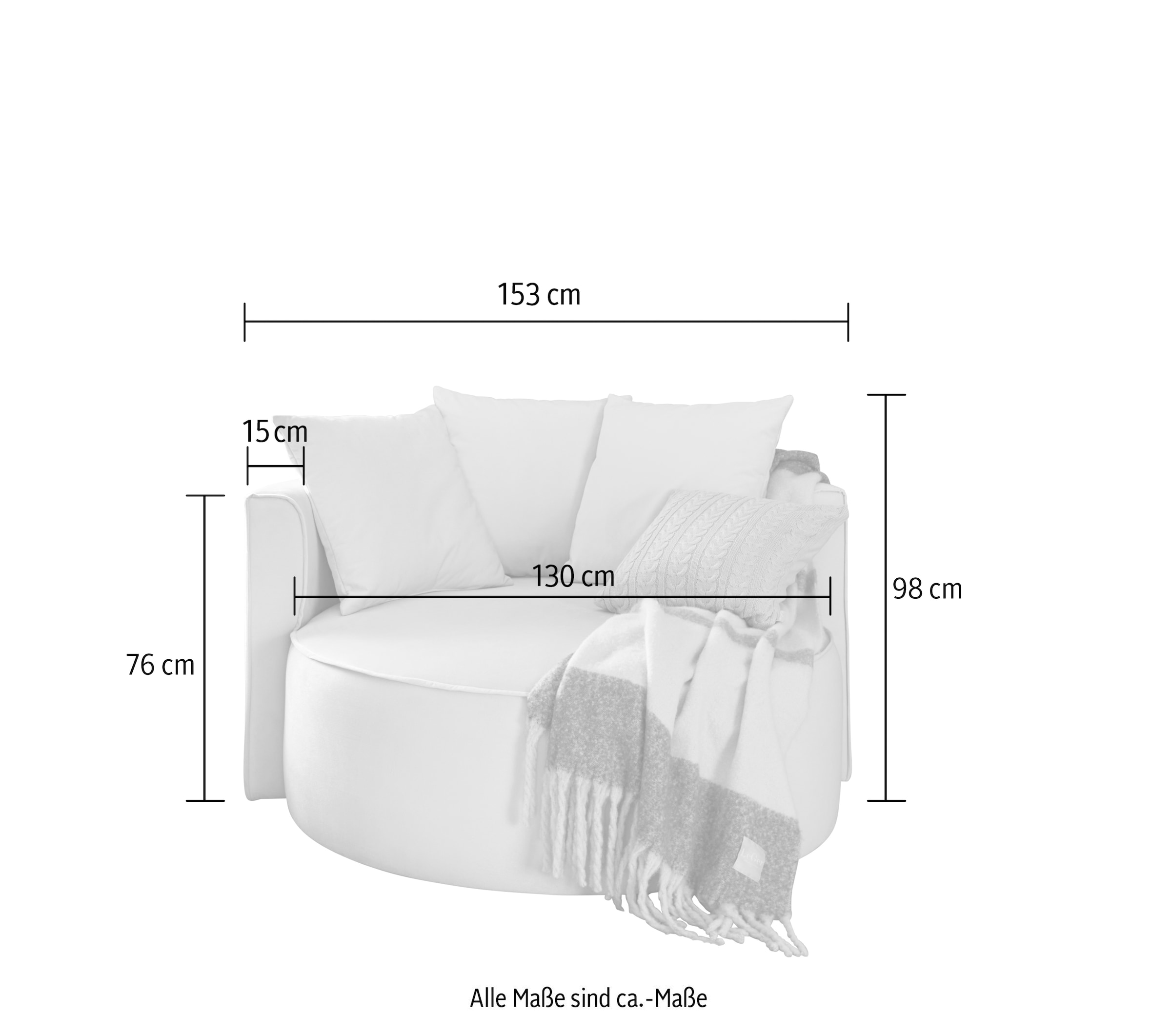 LeGer Home by Lena Gercke XXL-Sessel »Isalie, Lesesessel, Loveseat, inklusive Zierkissen« extra grosse Sitzfläche, optional mit Hocker, Cord, Samt, Bouclé