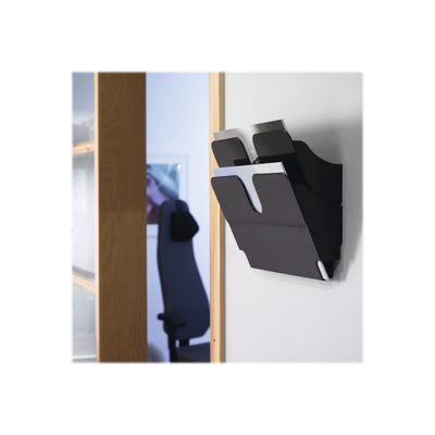 Durable Flexiplus - Trieur mural porte-document - 2 cases A4 horizontal - noir