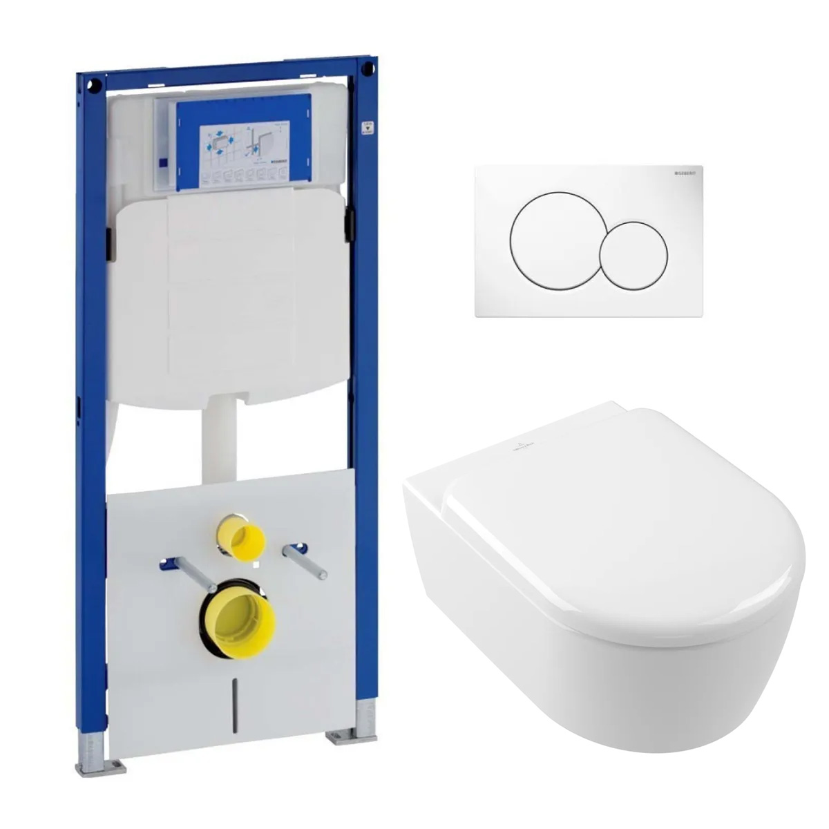 Geberit UP320 toiletset met Villeroy & Boch Skyla randloos toilet met TwistFlush en softclose zitting