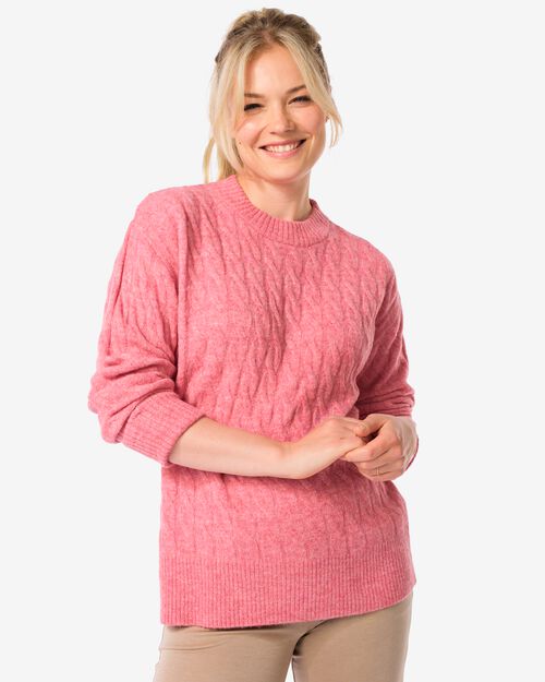 pull en maille Vicky pour femme rose