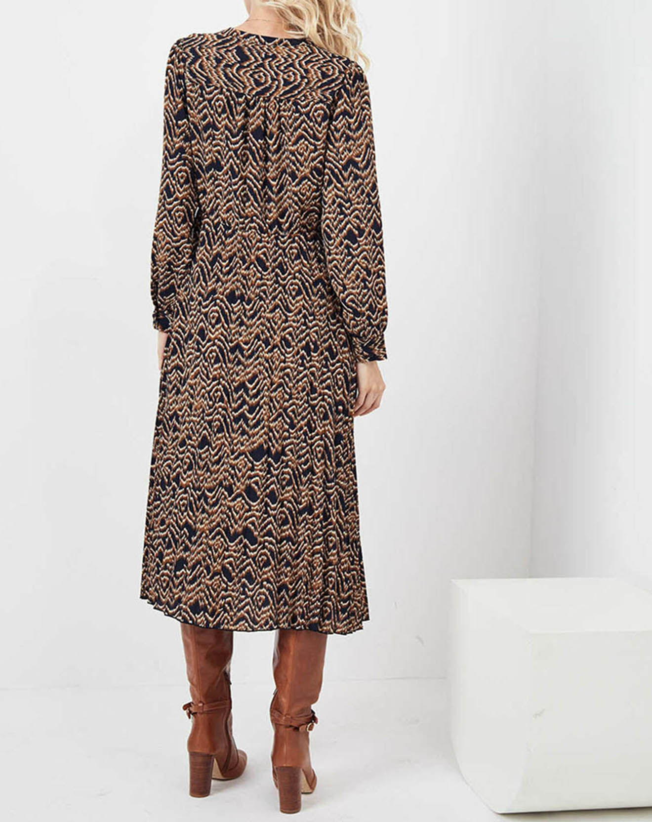 See u Soon Robe Sureau imprimée noir/marron