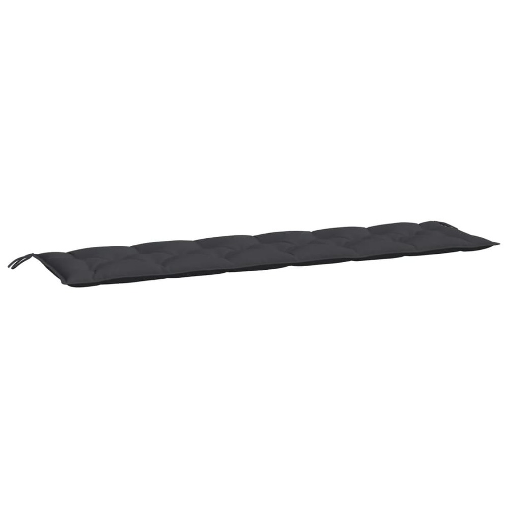 Coussins de banc de jardin 2 pcs noir 200x50x7 cm tissu oxford