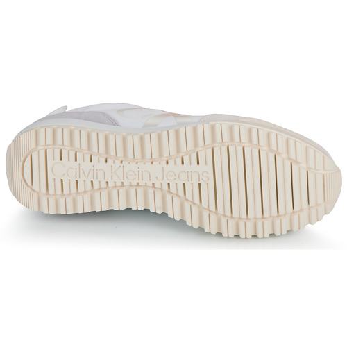 Calvin Klein Jeans - TOOTHY RUNNER LACEUP MIX PEARL - Blanc / Beige