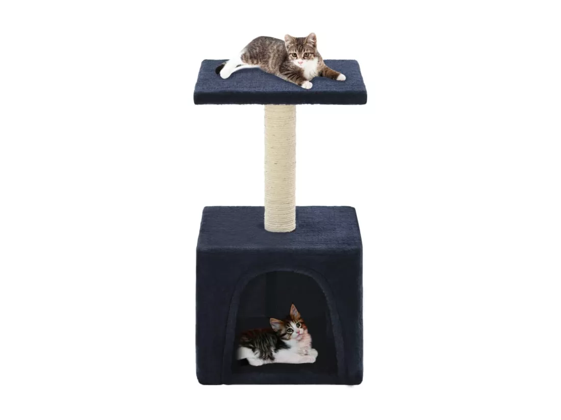 Arbre à chat avec griffoir en sisal 55 cm Bleu foncé