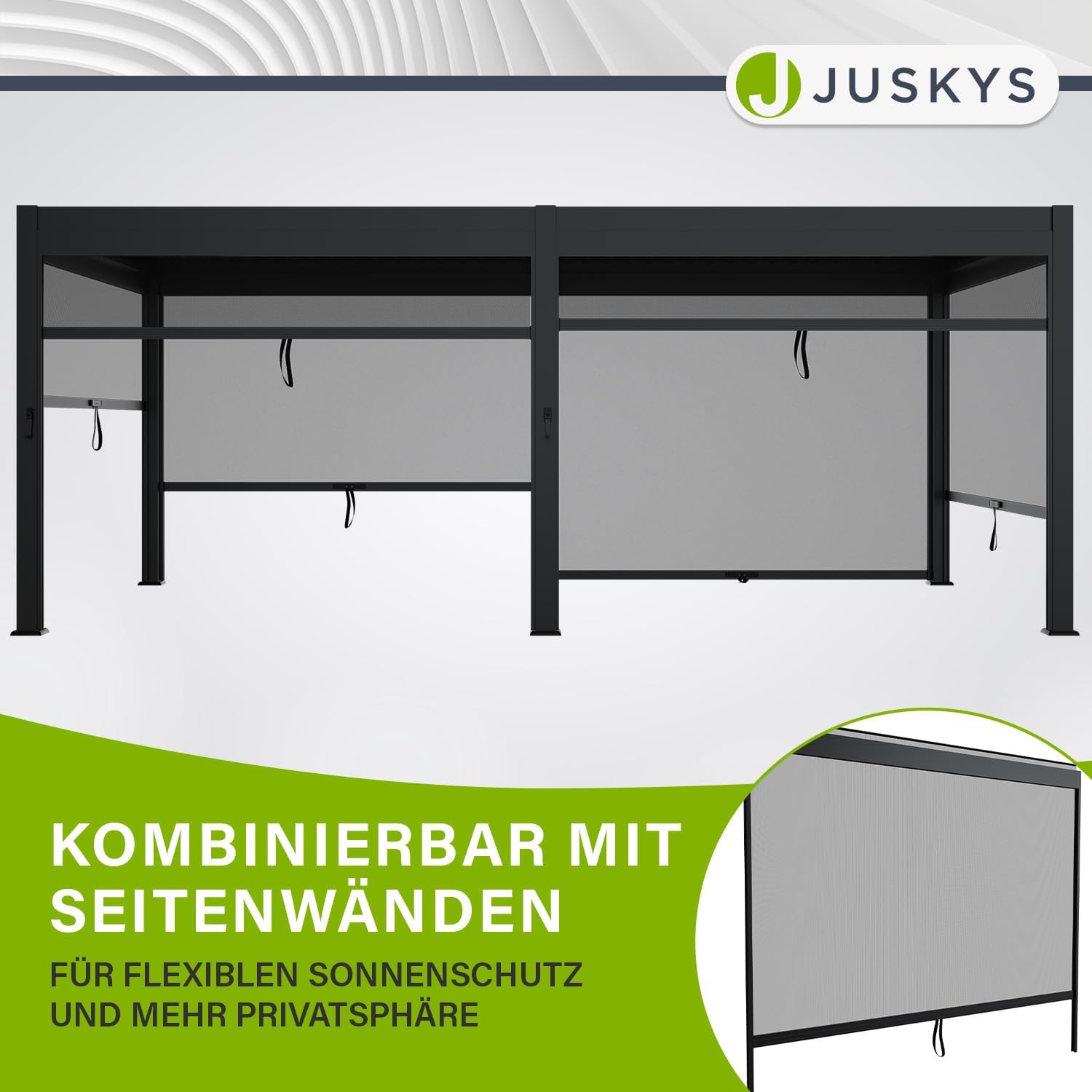 Juskys Lamellendach Tahiti 3x5,9 m - Stahl Pergola - Terrassenüberdachung stabil & wetterfest - Überdachung für Garten & Terrasse - Bausatz Anthrazit