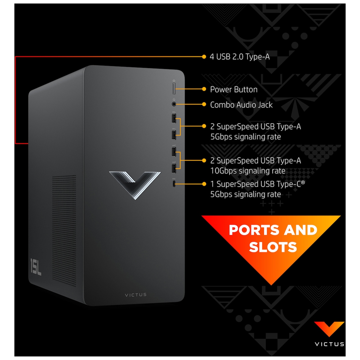 HP Victus 15L stasjonær gaming-PC i5-13/16/512/4060
