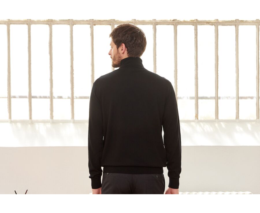 Pull col roulé homme Noir - EMERINOS