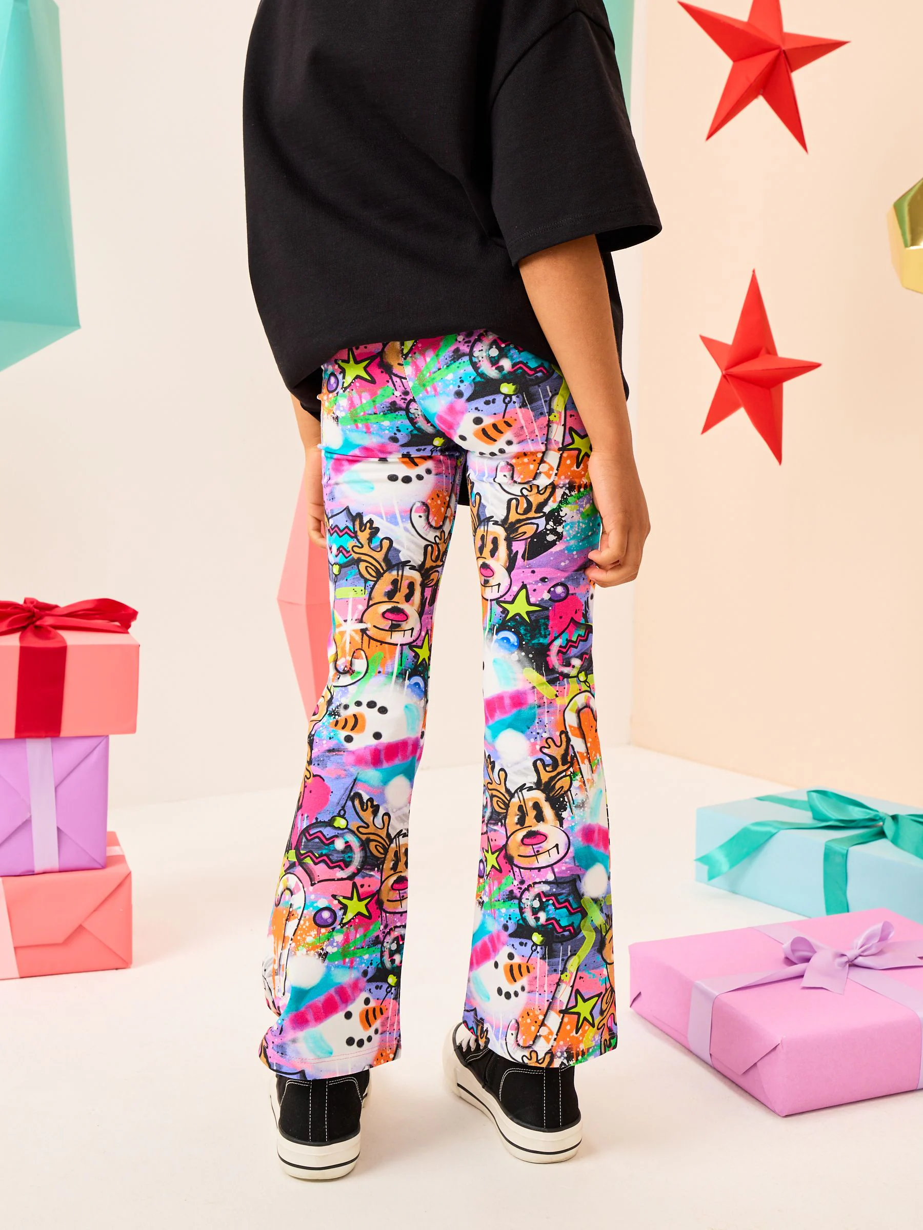 Kerstmisgraffiti - Uitlopende legging (3-16jr)