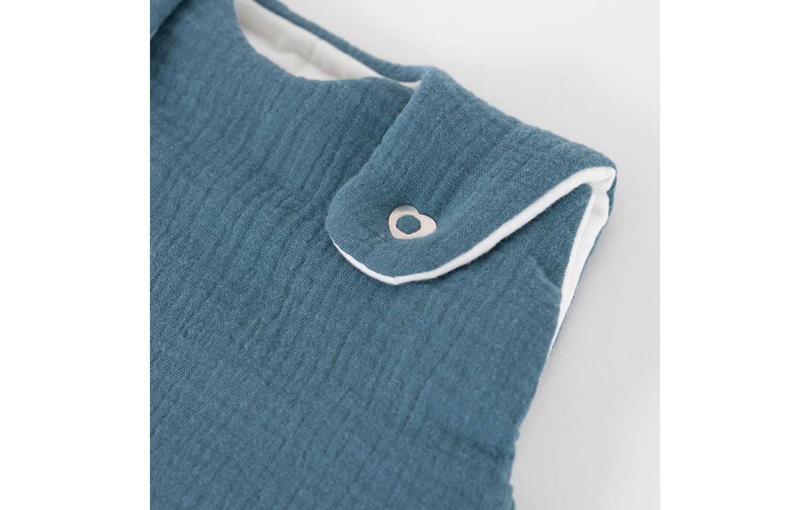 Baby-Ganzjahresschlafsack jeansblau 62/68Hochwertiger Babyschlafsack aus Baumwollmusselin