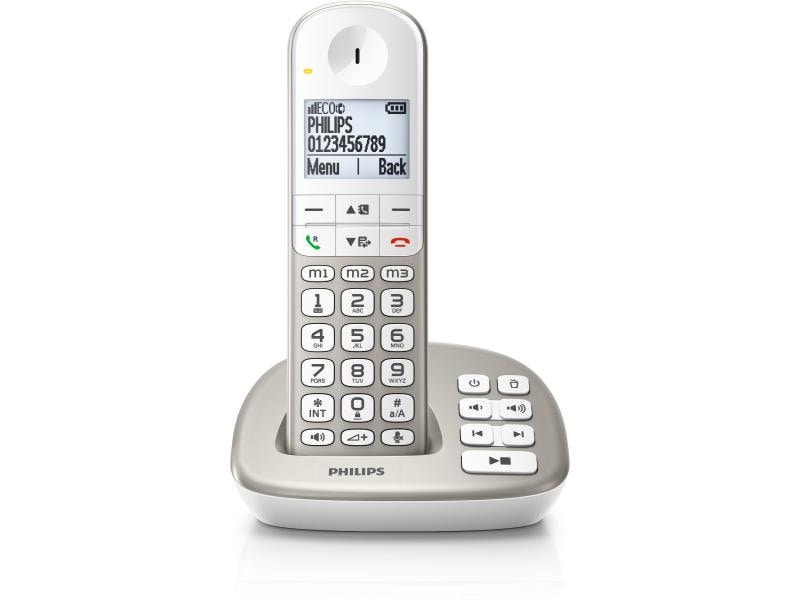 Philips Schnurlostelefon XL4951S Weiss Schnurlostelefon mit Anrufbeantworter