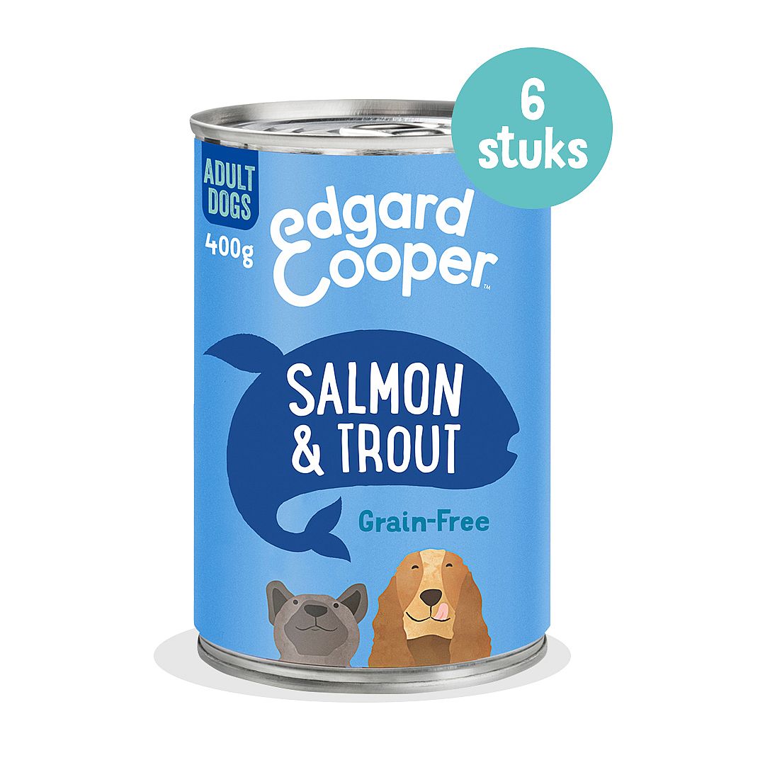Edgard & Cooper Adult Hondenvoer Blikjes Zalm en Kalkoen 6 x 400 gram | 12551