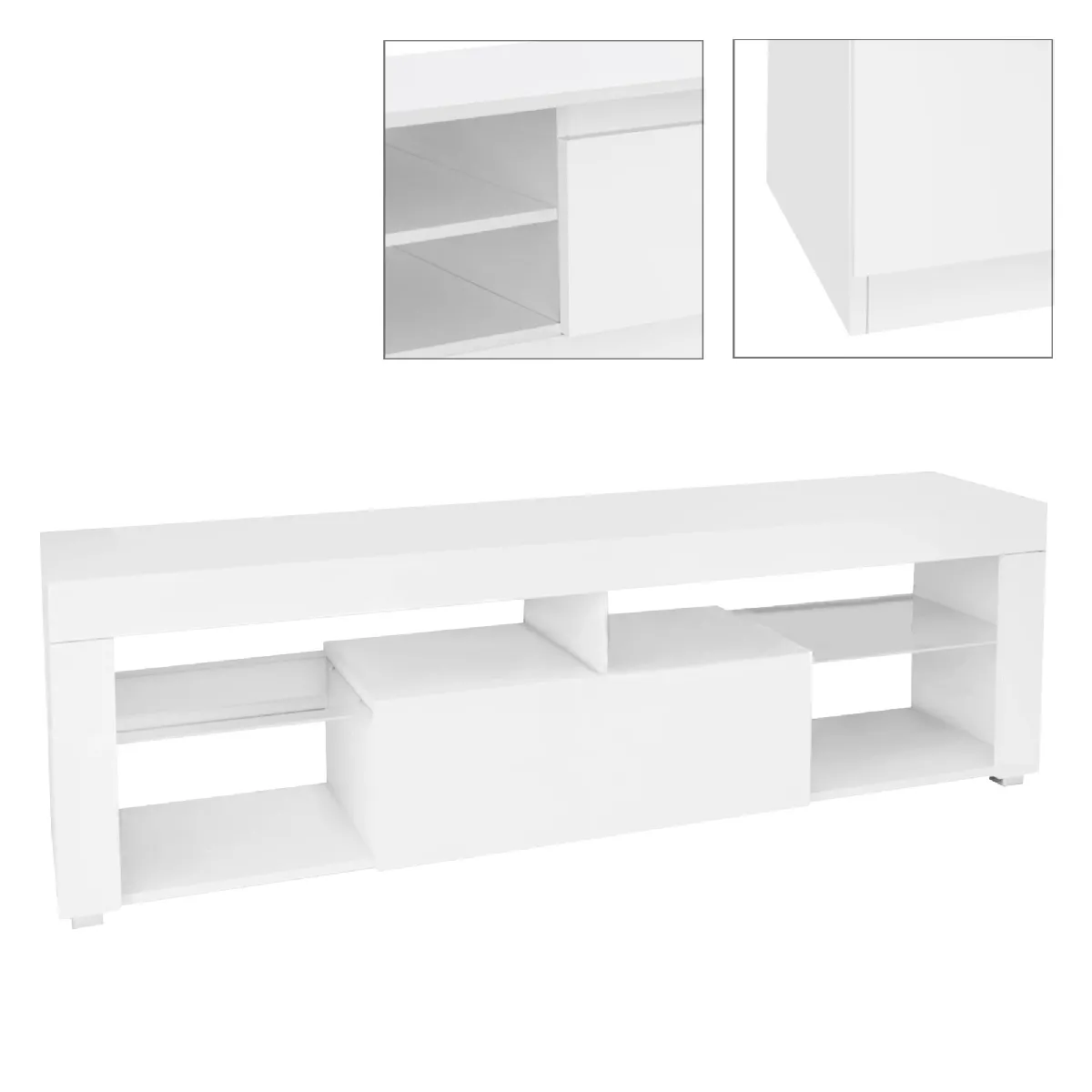 ML-Design TV lowboard blanc 120x51x35 cm