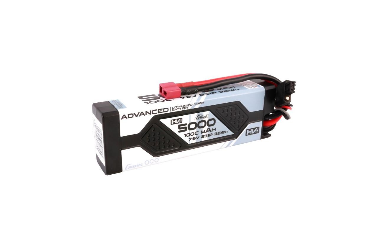 RC-Akku LiHV 5000 mAh 7.6 V 100C Advanced, G-Tech2S LiPo HV Akku mit Deans Stecker