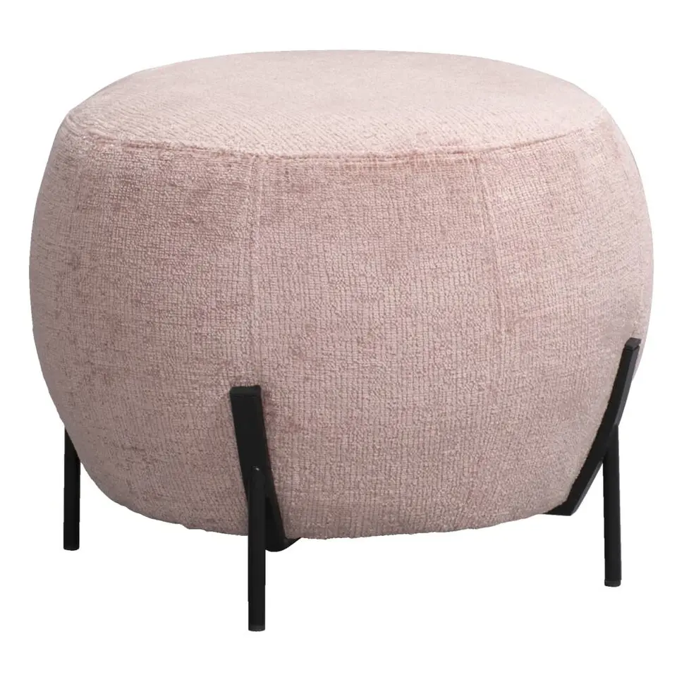 Poef Rosaly - roze - Ø45x35 cm