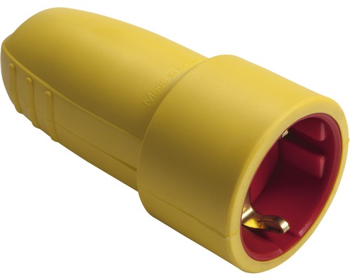 Beschermcontact rubberkoppeling 16A IP20 geel