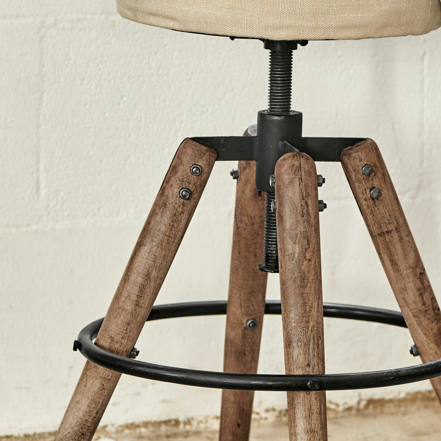 Hocker Twist weiß/braun