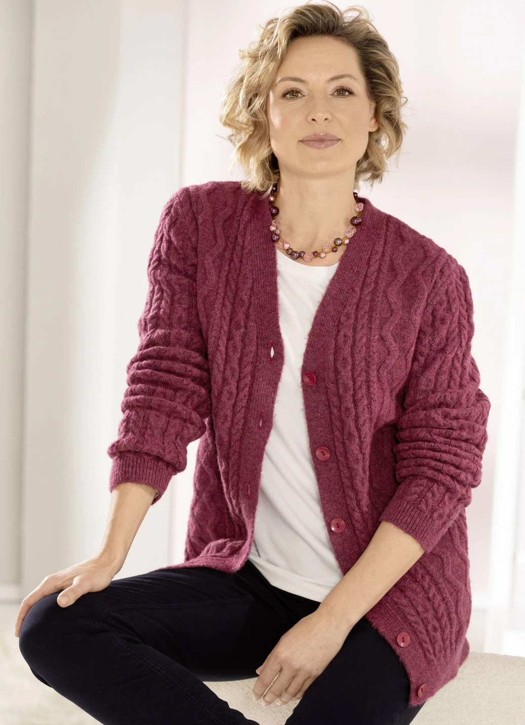 Strickjacke in sehr flauschiger Qualität