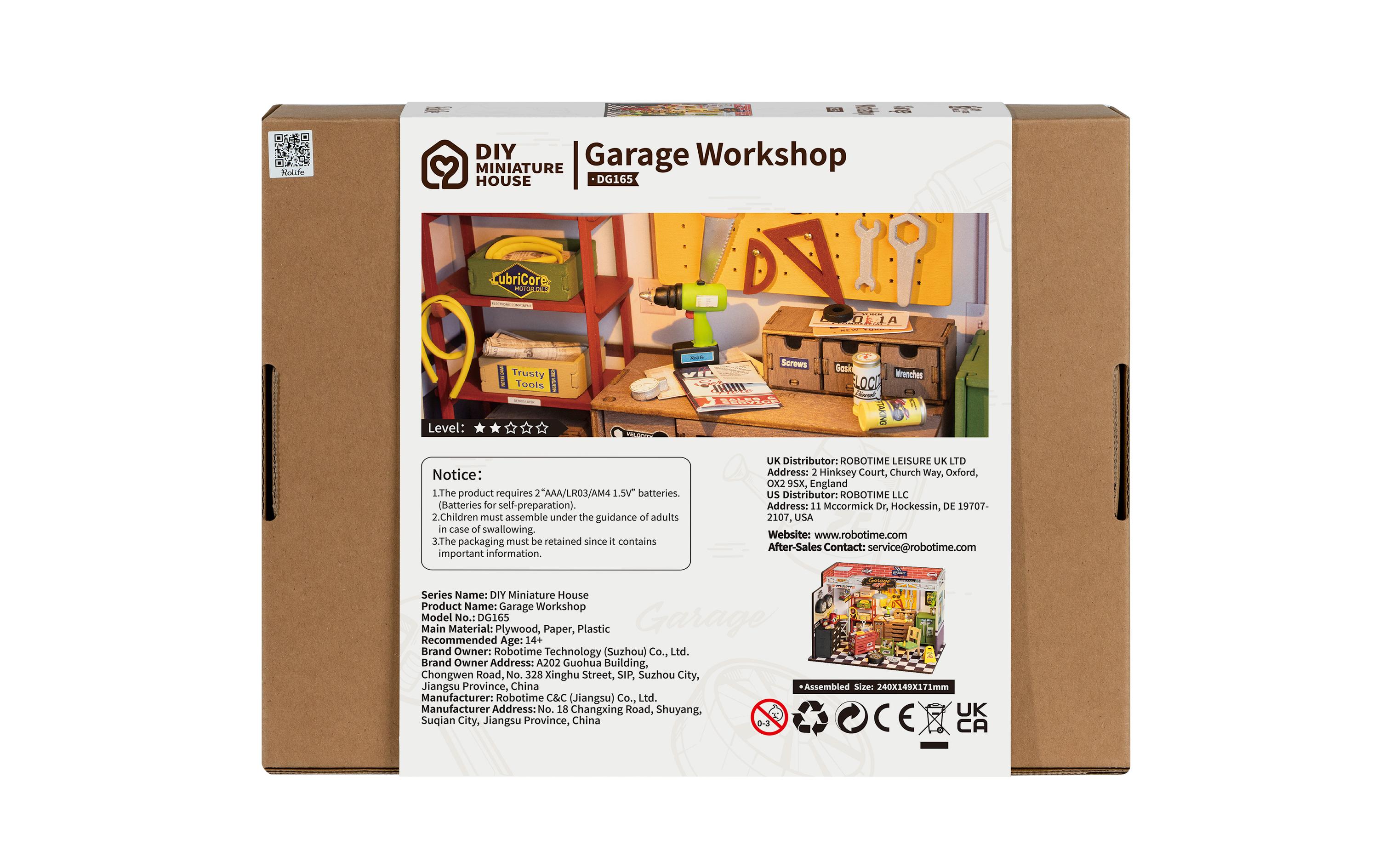 Bausatz Garage Workshop 157-teilig3D-Puzzle aus lasergeschnittenen Holzteilen