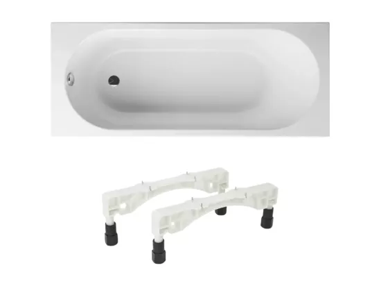 Baignoire droite 160 X 70 VILLEROY ET BOCH O Novo Solo acrylique avec pieds