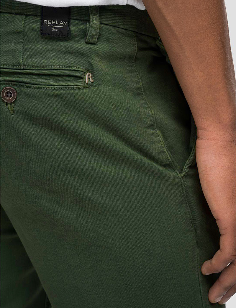REPLAY PANTALON SLIM ZEUMAR COMBAT GREEN