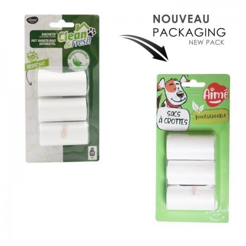 Sacos biodegradáveis AIME para cães.