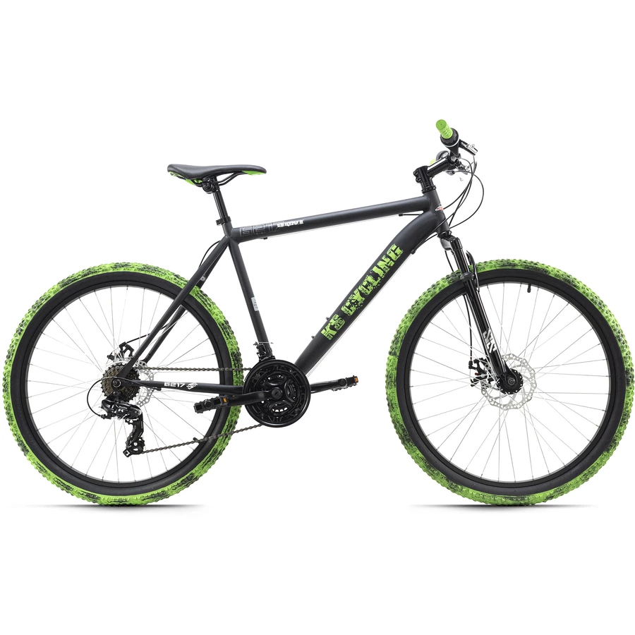 KS Cycling Mountainbike Hardtail 26 Zoll Crusher schwarz-grün
