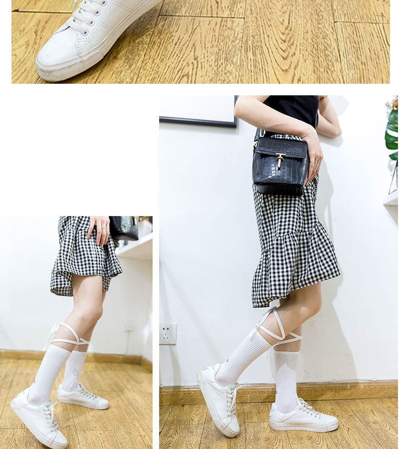 Coshield - Lettering Lace Up Crew Sokken