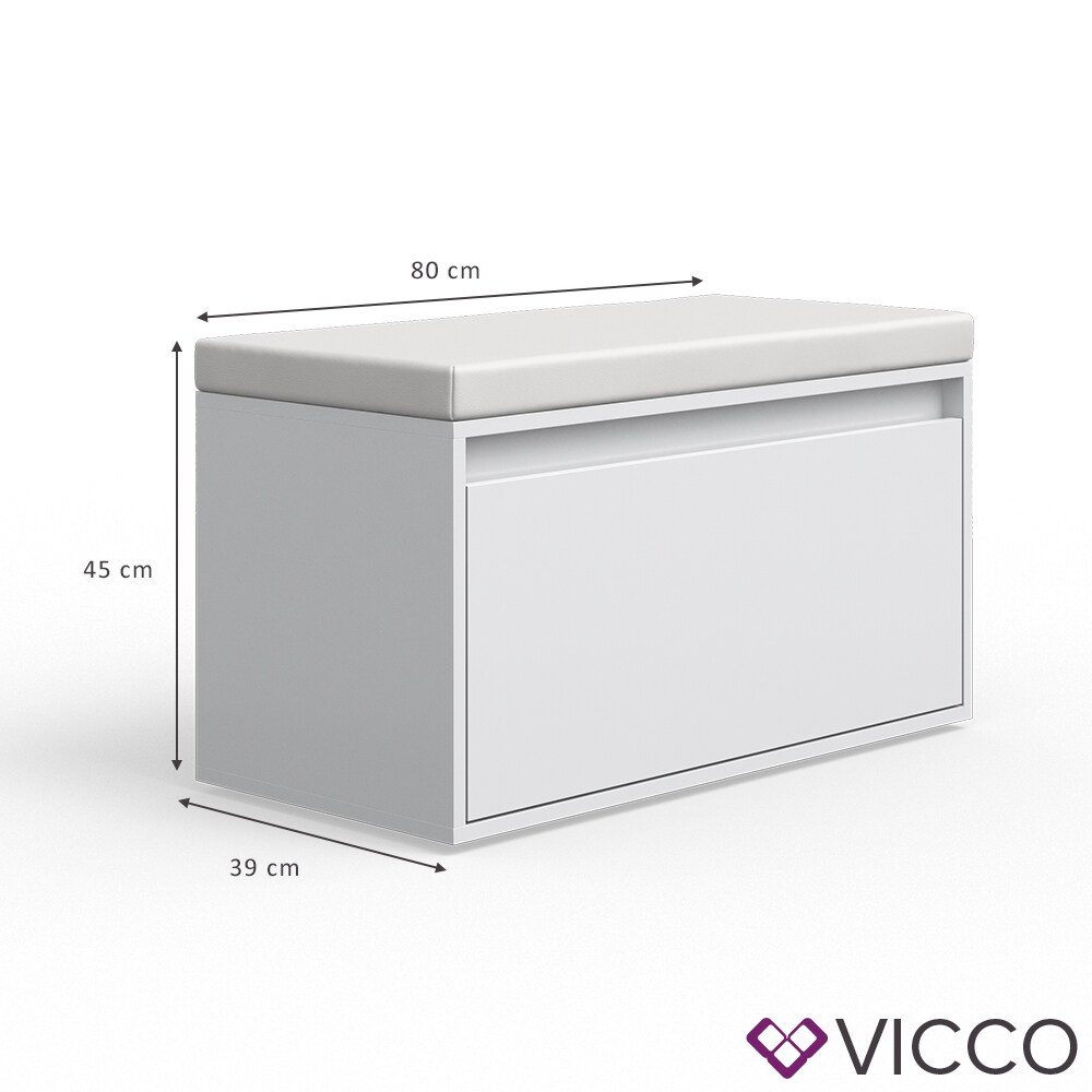 VICCO Sitzbank IKER Schuhbank weiß Schuhschrank Sitzfläche Stauraum Sitztruhe