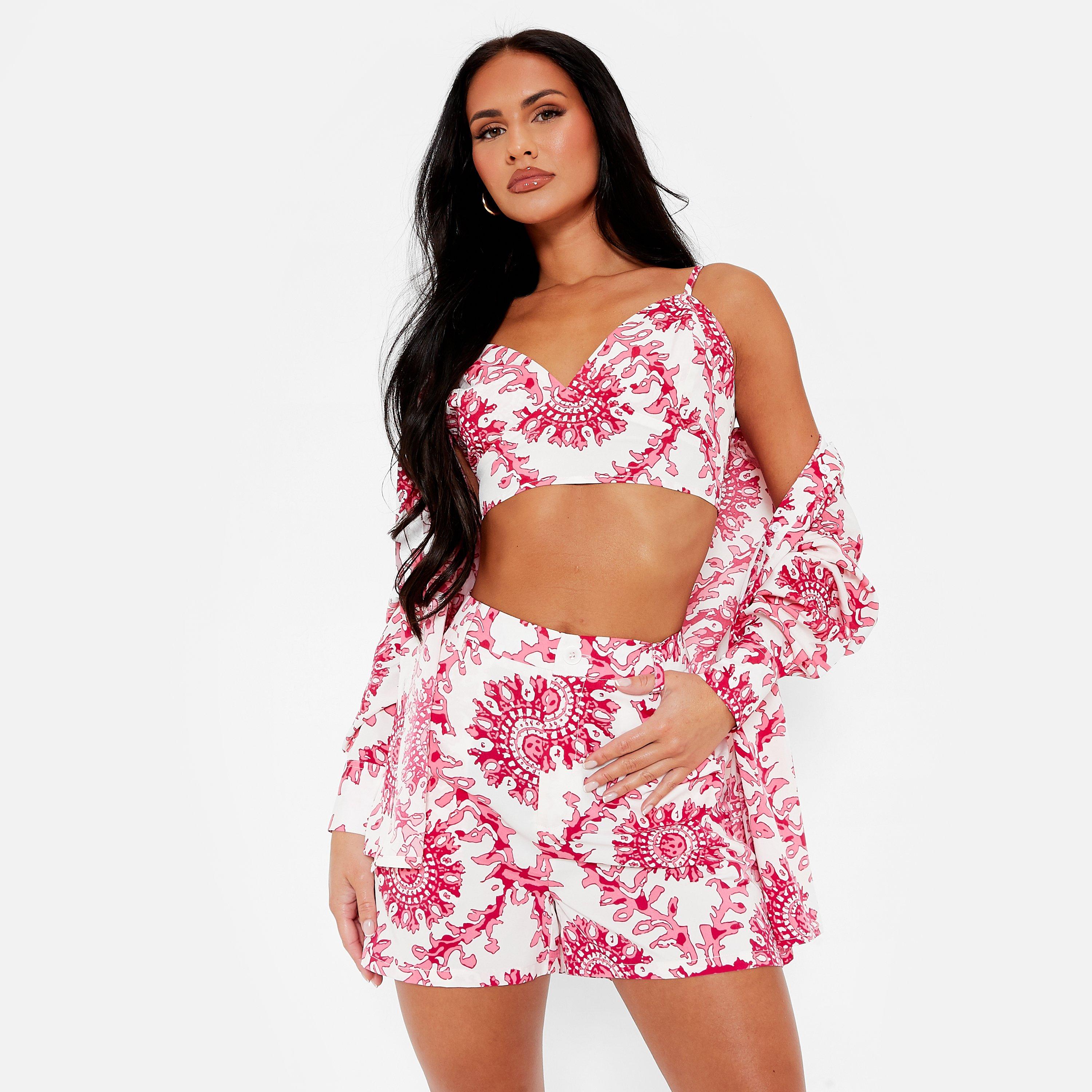 I Saw It First ISAWITFIRST Printed V Neck Cami Bralet Co Ord
