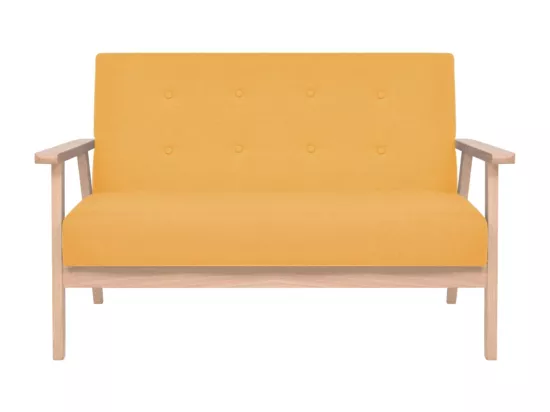 NETTLIFE Ensemble de canapé 2 pcs Tissu jaune