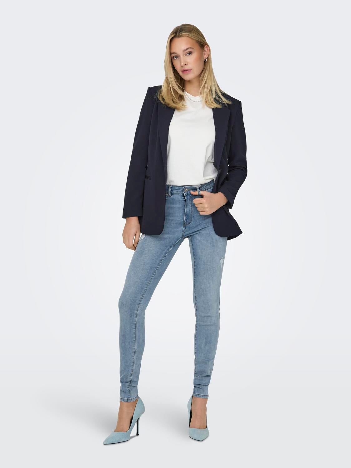 ONLROSE Hohe Taille Skinny Fit Jeans Light Blue Denim