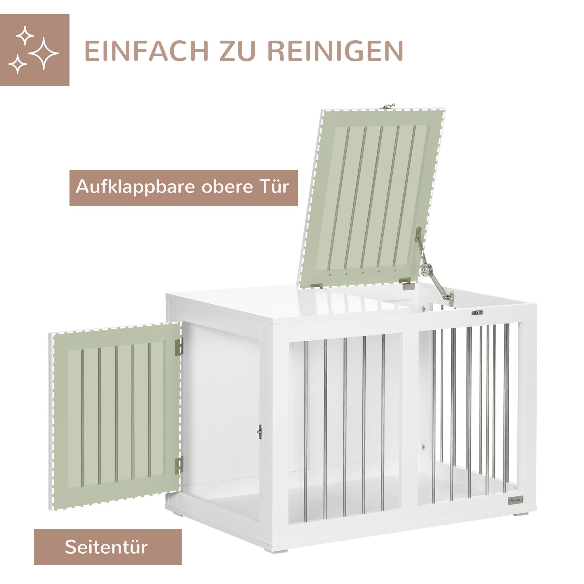 PawHut Hundekäfig mit 2 Türen schwarz 80L x 50B x 56,5H cm