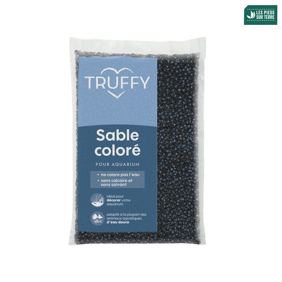 Sable coloré pour aquarium d'eau douce Truffy bleu/noir 5Kg