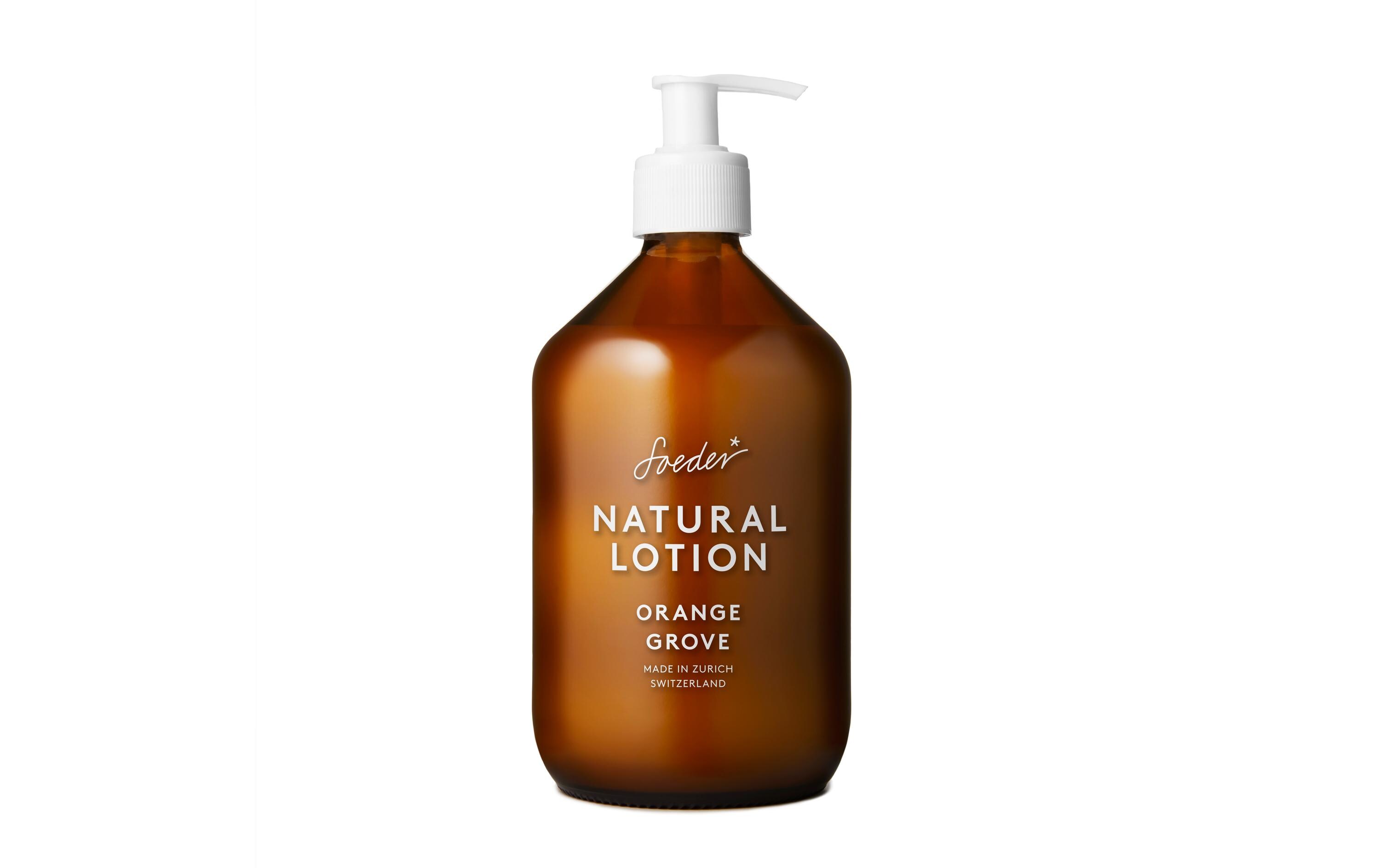 Body Lotion Orange Grove 500 mlNatürliche Körperlotion in Glasflasche mit hochwertigen Ölen für normale und trockene Haut