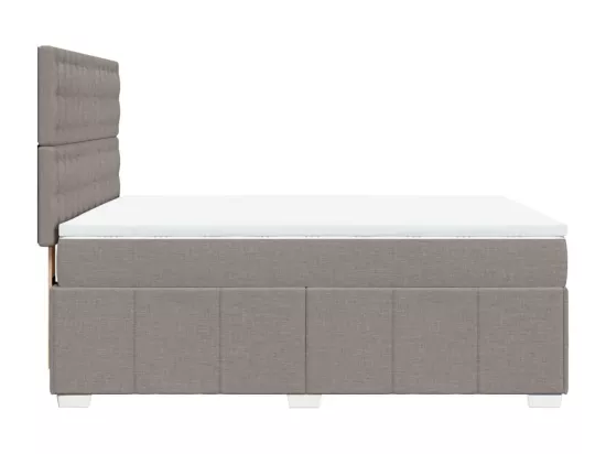 Sommier à lattes de lit avec matelas Taupe 160x200 cm Tissu