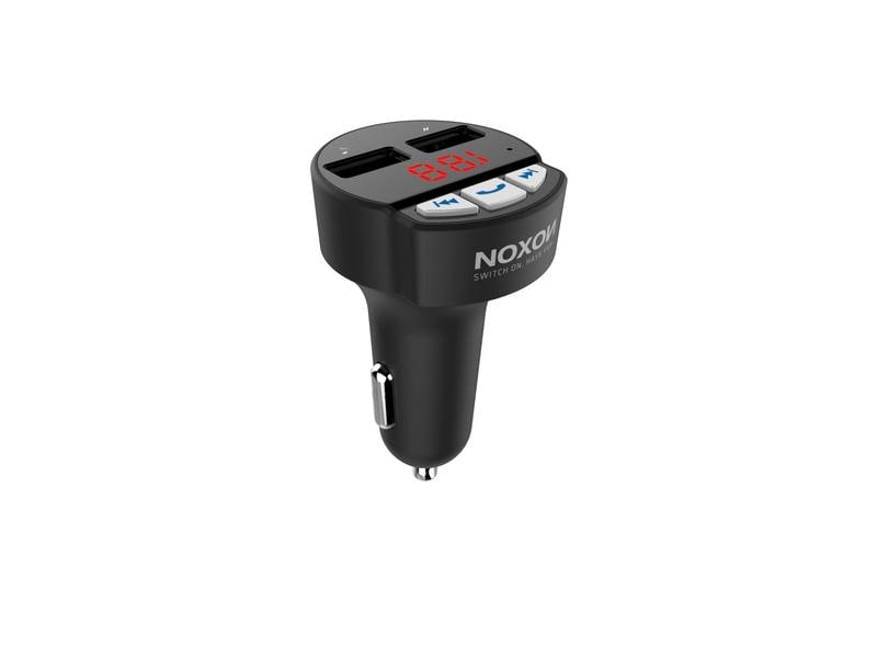Noxon Kfz-FM-Transmitter Streaming 4 Bluetooth Adapter Wireless Transmitter Receiver UKW / FM Übertragung, Musik streamen im Fahrzeug und Handfrei telefonieren, 2x USB Ladebuchse
