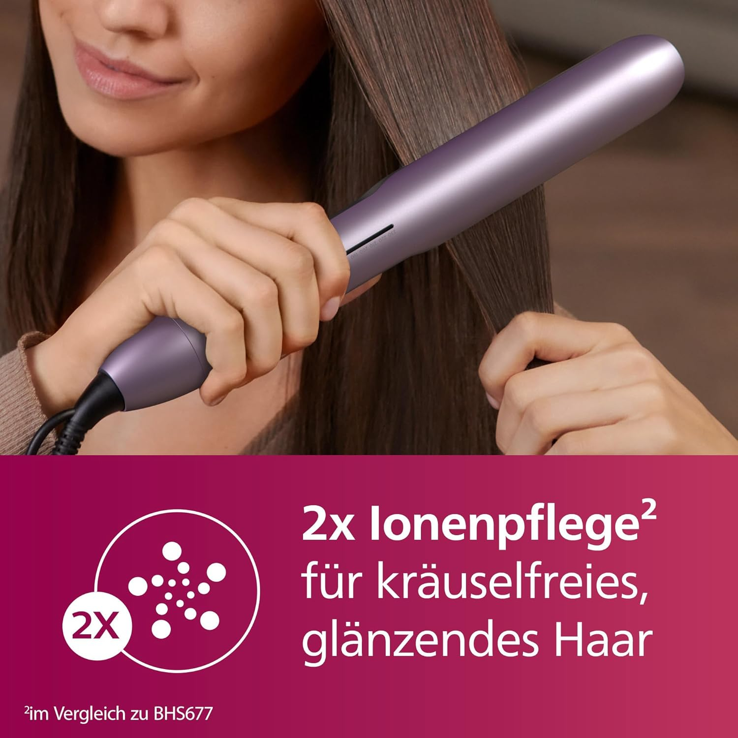 Series 5000 Haarglätter ThermoShield Glätteisen Keramik Haar Streckeisen mit Ionenfunktion (BHS530/00) - Rosa