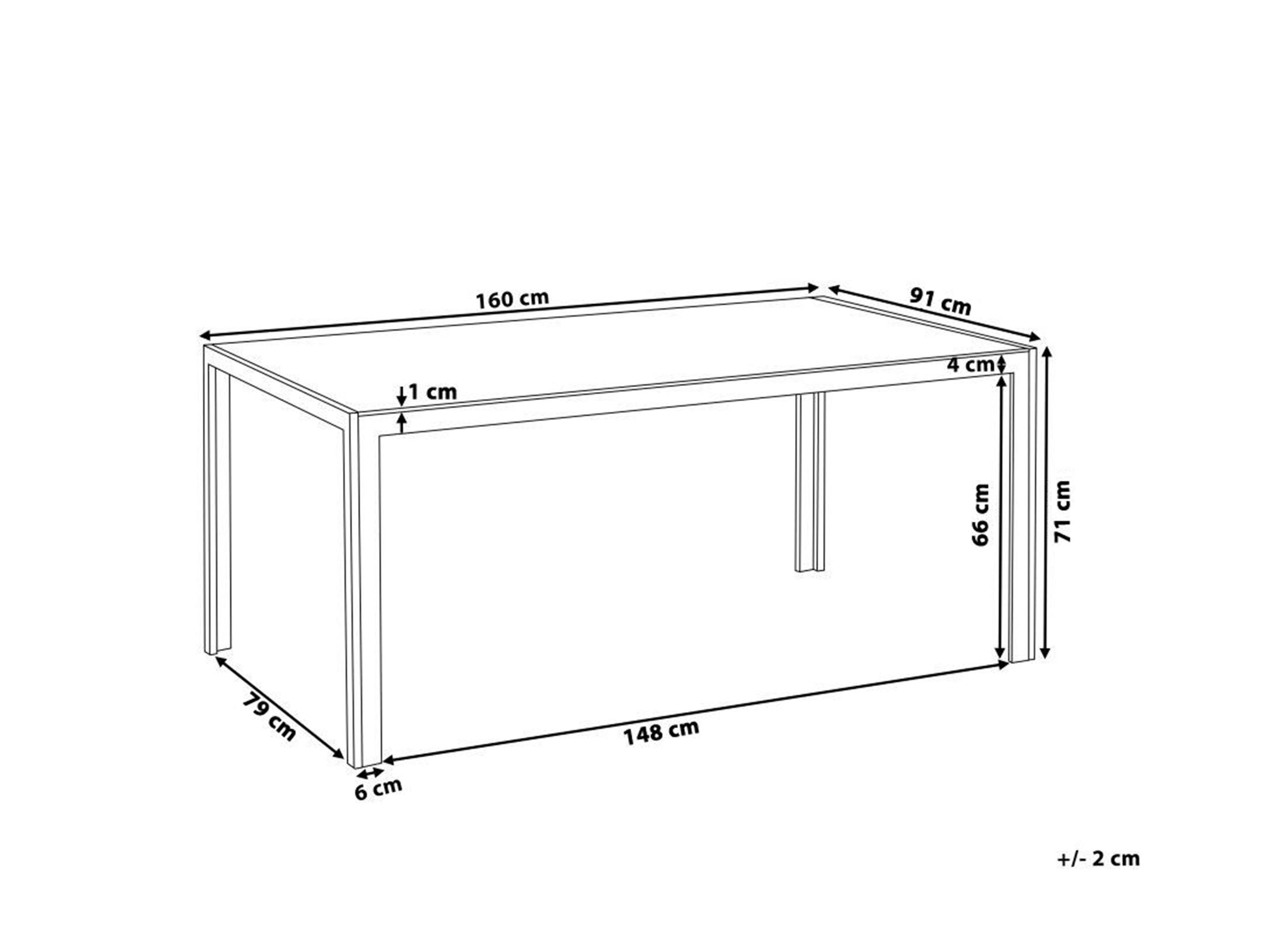 Tuin eettafel CATANIA 160 cm 91 cm Glas Zwart