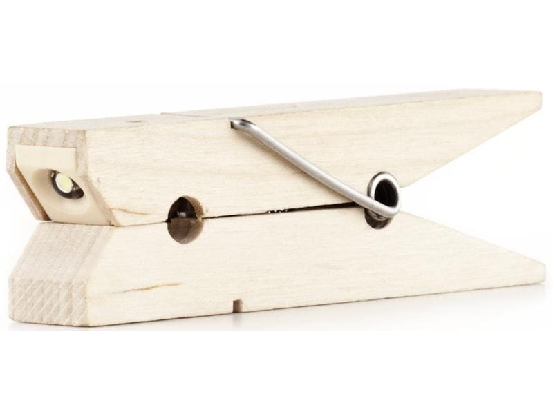 Kikkerland Leselicht Wäscheklammer Buche Buchlampe im Wäscheklammer Design