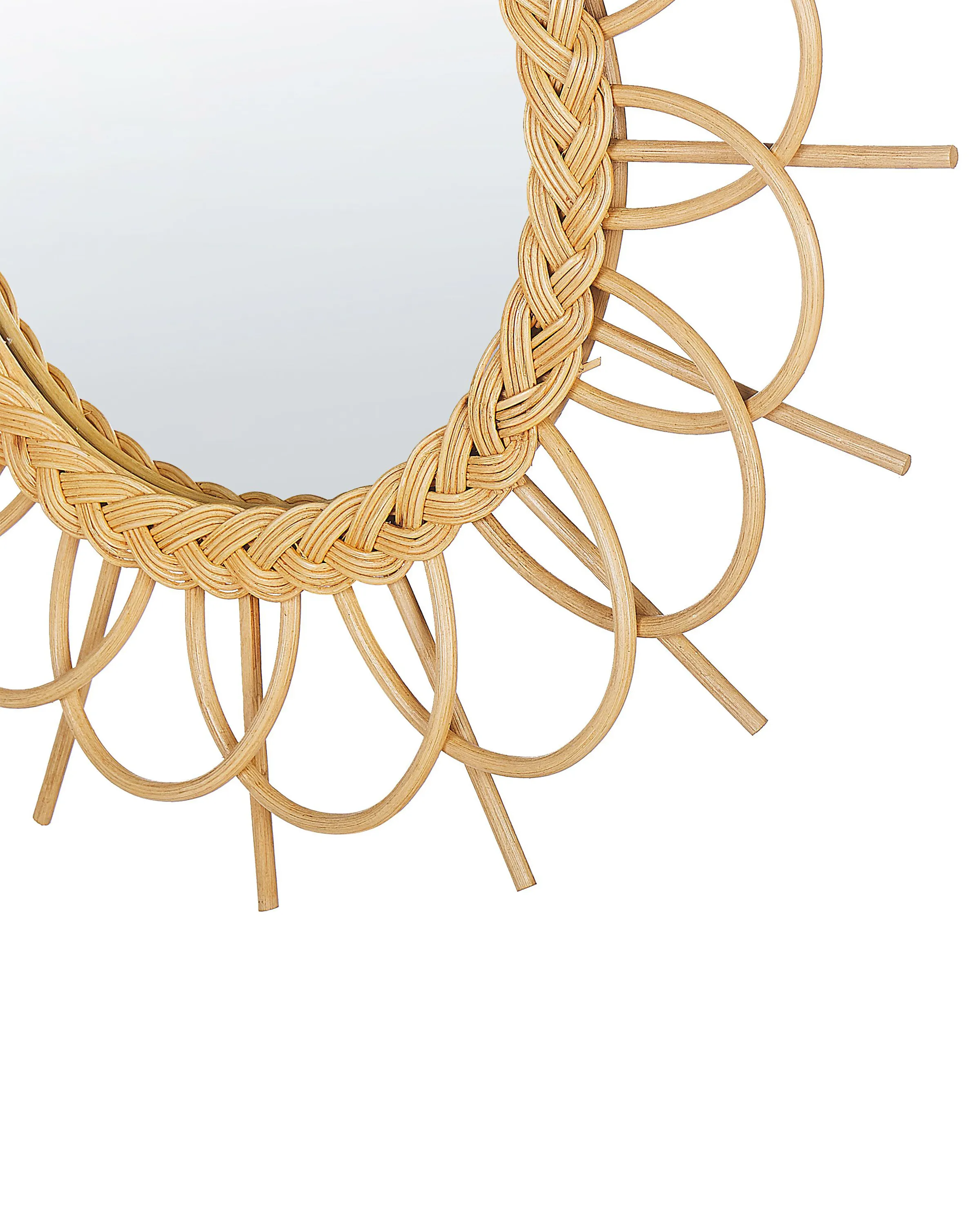 Wandspiegel TELAKIA 60 cm 60 cm Rotan Natuurlijk