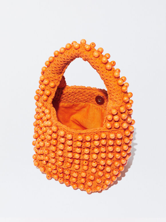 Bolsa com detalhes em joias - Laranja