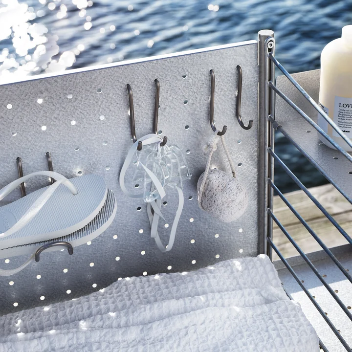 String - Haken für Outdoor Regal, vertikal / doppelt, stahl (2er-Set)