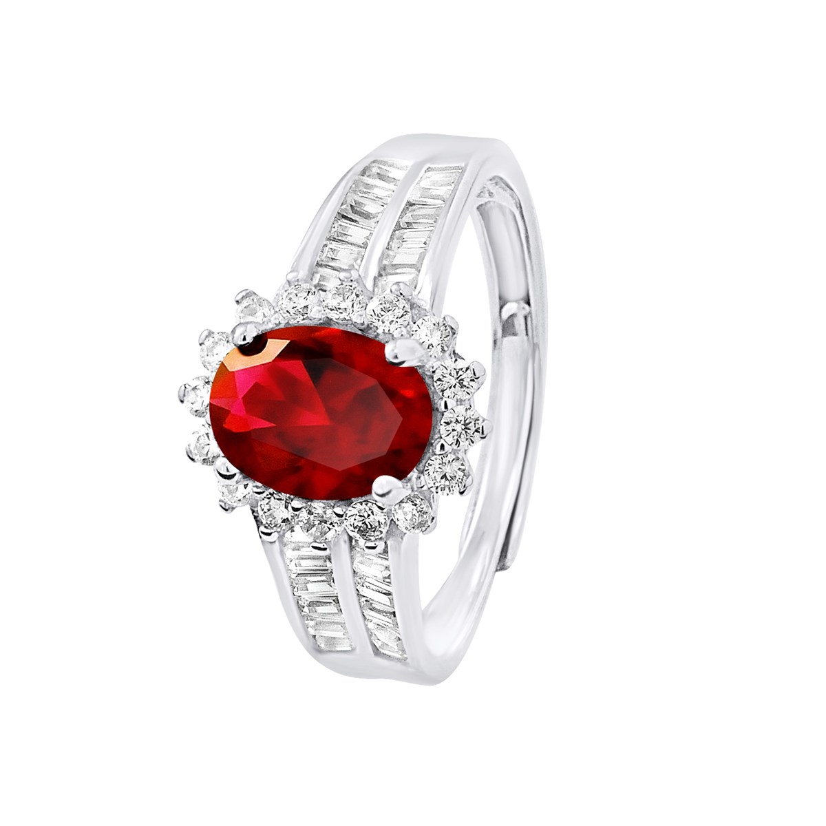 Bague OVALE - Cristal - Oxyde de zirconium - Argent 925