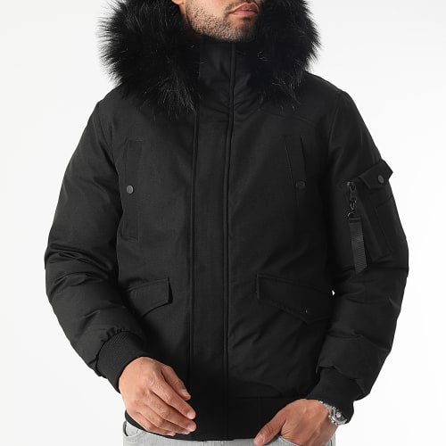 Parka Courte Platinium Avec Fourrure Noire 0042 Noir