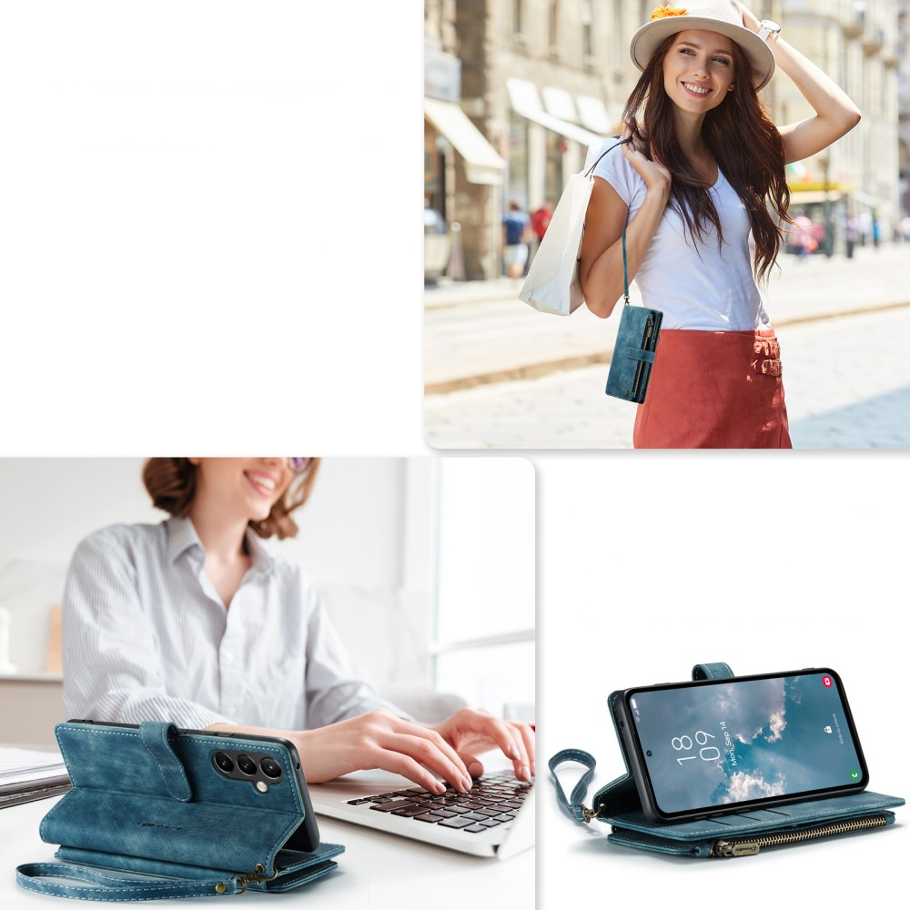 Samsung Galaxy A54 5G 2in1 Leder Tasche Karten Etui - Blau